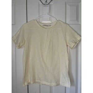 Minimum Yellow And White Stripped T-Shirt Women Small